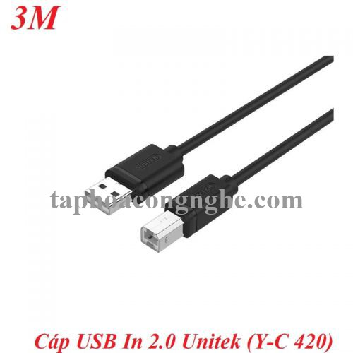 Unitek 98786 Y-C420 2.0 3M Màu Đen Cáp Usb In 30098786